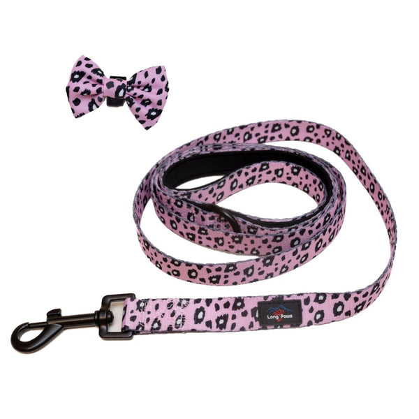 Funk the Dog Lead & Bowtie Set | Pink Leopard