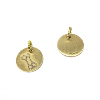 Antique Gold Bone, Dog Tags (22mm)