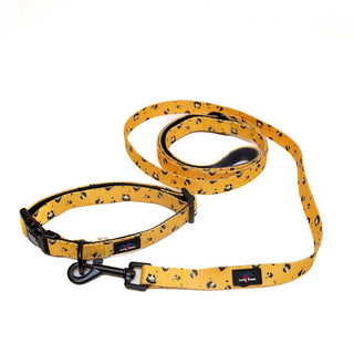 Funk the Dog Collar & Lead Set | Mustard Panda | Yellow Leopard